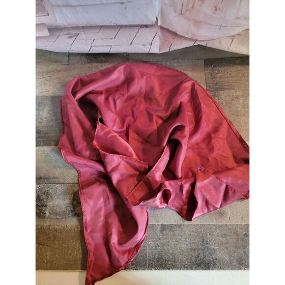 Dark Red Silky scarf accessory - Picture 3 of 4